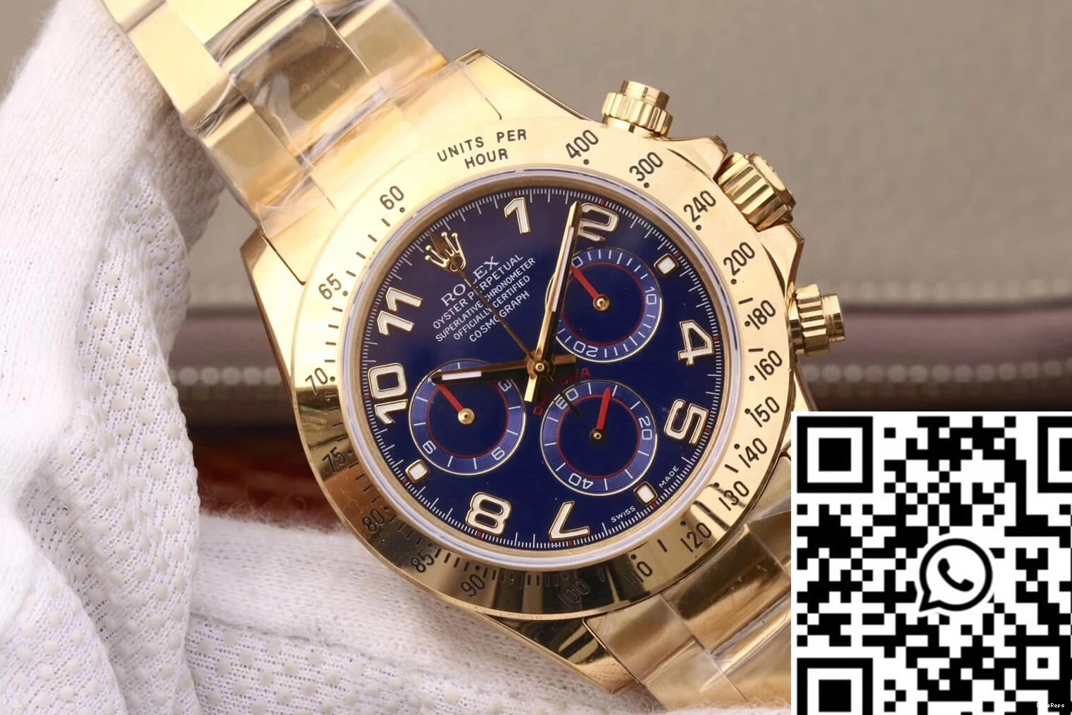 Factory Gold JH Dial Daytona 116528 Full Blue Rolex Cosmograph 0806